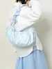 Bolsa Plissada Estilo Girly Fofo Nicho Coreano Bolsa de Ombro Casual de Nylon Leve Bolsa Transversal para o Dia a Dia para Mulheres
