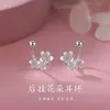 Brincos pingente flor com pino de prata 999, brincos de design nicho únicos e extremamente bonitos, novos acessórios de orelha para o verão de 2026