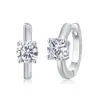 Pendientes sencillos y de moda de plata 925, producto de lujo ligero de alta gama, exquisitos pendientes de aro redondos estilo ins de moissanita