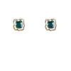 Brincos Quadrados Vazados Azul Agulha de Prata Design de Nicho Brincos Geométricos Irregulares Moda Retro Feminina Brincos Elegantes
