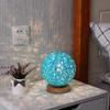 Luz de noche LED de ratán de bola de cáñamo, lámpara de mesa USB para dormitorio, luz ambiental luminosa de cielo estrellado, regalo para niños
