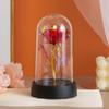 Luz Nocturna de Flor Eterna Rosa Dorada Color Oro con Lámina de Oro Navidad Maestro Día de San Valentín Chino Día de San Valentín Romántico Día de la Madre Regalo Adornos