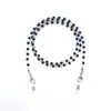 Punto de fábrica Cadena para gafas de joyería transfronteriza europea y americana Cadena de gafas de perlas blancas y negras Cadena colgante Cadena para mascarilla