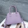 Bolsa de Ombro Feminina em Couro de Vaca Camada Superior Togo Grande Capacidade Concha Portátil Fashionável Combina com Tudo Simples Zíper Bolsa Tote Couro Genuíno