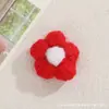 Accesorios de flor de pompón de hilo de color macarrón, pinzas para el pelo, broches y flores decorativas hechas a mano de ganchillo tridimensional para ropa