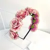 Horquilla de Flor Artificial Diadema Flor de Rosa Oversize Tocado para Niñas Fotografía Hanfu Accesorio para el Cabello Transfronterizo