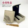 Estilo Chinês Vintage Caligrafia Brincar Linho Franja Caixa de Joias Antiga Contas de Buda Caixa de Pulseira de Mão Anel de Jade Colar