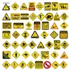 53 Pegatinas de Graffiti de Señales de Advertencia Amarillas Interesantes que Son Impermeables y Se Pueden Usar para Diarios DIY, Cuadernos y Pegatinas para Maletas