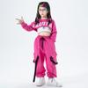 Traje de danza jazz para niñas Traje de ombligo alto de cintura alta para primavera y verano ropa infantil para pasarela estudio fotografía