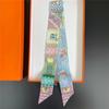 Nueva cinta pequeña bufanda línea grafiti primavera y otoño estampado mujer corbata bolso asa pequeña cinta decorativa bufanda cabeza