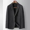 Traje Casual para Hombre 2026 Otoño/Invierno Lujo Ligero Negocios Seda Lana Blazer Individual para Hombres Jóvenes y de Mediana Edad, Chaqueta de Traje Cómoda