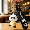 Llavero de Panda Lindo Estilo Chino Transfronterizo con Bambú, Adecuado para Estudiantes, Parejas, Bolsos y Llaveros de Coche