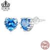 Pendientes Ivor de plata de ley S925 con piedra de nacimiento de diciembre y circonitas en forma de corazón chapadas en platino.