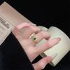 Anillo Abierto de Esmalte de Gota Esmeralda Dorada a la Moda Zircón Esmalte Personalizado Lujo Accesible de Alta Gama Retro Anillo de Mujer