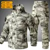Traje de Camuflaje para Exteriores de Primavera y Otoño para Hombre, Ropa de Trabajo Resistente al Desgaste y al Desgarro, Ropa de Trabajo Impermeable y Cortavientos, Ropa de Trabajo Táctica