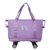 Bolsa de viagem com rodas de camada dupla, bolsa para transporte, separação úmida e seca, polia expansível removível, sete cores, grande capacidade