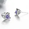 Pendientes de mariposa de moda Taobao con punta de circón, pendientes de temperamento y personalidad para mujer, pendientes de mariposa con forma de corazón de circón coreano