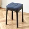 Taburete de plástico para uso doméstico, taburete bajo apilable para sala de estar, taburete cuadrado con cojín suave engrosado, banco pequeño de repuesto moderno simple de lujo ligero