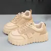 Tênis Feminino Cano Alto 2025 Novo Plataforma Espessa Alargador Tênis Casual Versátil Calçados Esportivos Feminino Solteiro Algodão Mesmo Estilo Moda Trbottomy