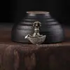 Pingente Grande Preto de Latão Estilo Xizang Peça Pequena Pendurada na Lateral Acessório Estilo Vintage para Joias, Vajra, Bodhi Estrela e Lua, e Acessórios de Cem Fragrâncias