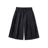 Traje de Verano Delgado Plisado para Hombre Pantalones Cortos, Modernos Casual Americano Holgados Rectos, Pantalones Largo 8/8