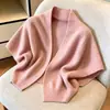 Chal de color liso, elegante, versátil, cárdigan tejido, suéter nuevo estilo holgado para otoño e invierno, abrigo de manga larga, suéter de murciélago de alta gama