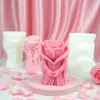 Molde de Pilar de Rosa Transfronterizo Molde de Vela para el Día de San Valentín Molde de Silicona Molde de Yeso 3D Difusor de Aroma Piedra Adorno Molde para Pastel