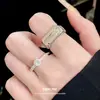 Anillo Abierto de Estrella con Circonita Cúbica Estilo Coreano Moderno Minimalista de Moda Anillo para el Dedo de Uso Diario Lujo Ligero Sensación de Alta Gama Joyería para Manos Venta al por Mayor