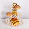 Suporte de Bolo de Renda com Pontos Personalizado de Fábrica Decoração para Festa de Feriado Lanche Sobremesa Chá da Tarde Bandeja de Papel