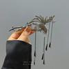 Pinza para el Cabello Avanzada de Mariposa con Pedrería para Mujer en la Parte Posterior de la Cabeza Elegante Borla Campana de Viento Metal Retorcido Pinza de Sujeción Tocado