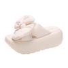 Pantuflas con Sensación de Pisar Caca, Pantuflas de Pan con Lazo para Mujer, Pantuflas de Verano para Exteriores de 7 cm de Suela Gruesa que Aumentan la Altura, Cómodas y Versátiles