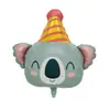 Lindos globos de animales de circo de papel de aluminio de dibujos animados para la decoración del primer cumpleaños del bebé, escena de fiesta infantil