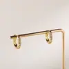 Estilo Moda Europeu e Americano Brincos Argola Grossa Exagerada Zircônia Brilhante Fileira Dupla Orelha Cuff Suprimento Atacado