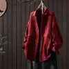Estilo Nuevo de Primavera Camisa de Algodón Puro Holgada con Solapa Top de Manga Larga para Mujer Cardigan de Color Sólido Chaqueta Camisa de Algodón de Gasa de Doble Capa