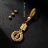Nueva Marea Nacional Pequeños Regalos Llavero Exquisito Estilo Antiguo Calabaza Segura Colgante para Llavero de Coche Unisex Fortuna y Prosperidad