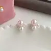 Pendientes de Perlas Sintéticas Rosas Suaves Estilo Francés Burbuja, Versátiles y Elegantes, con un Toque de Lujo Ligero y de Alta Gama