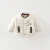 Casaco de Bebê Inverno Top Infantil com Capuz para Criança Pequena Roupas Infantis Top Masculino Forrado com Fleece Roupa de Inverno Unissex Espessado