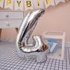 Globo digital de aluminio de 32 pulgadas para cumpleaños de bebés y niños, diseño de accesorios de apertura para escena de habitación dorada y plateada