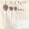 Gran Set de 12 Brochas de Maquillaje de Porcelana Nube: Pincel para Sombra de Ojos, Pincel Plano, Pincel para Polvo Suelto, Pincel para Contorno, Pincel para Sombra de Nariz, Set Completo para Principiantes
