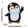 Patch bordado autoadesivo original da fábrica de origem, patch de pinguim de desenho animado fofo, acessório de vestuário, patch de tecido bordado para sapatos e chapéus