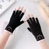 Nuevos Guantes de Algodón Fino de Medio Dedo con Dibujos Animados, Resistentes a los Rayos UV, para Mujer, Uso en Exteriores, Ciclismo, Antideslizantes, Transpirables