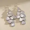 Brincos de Gancho com Franjas em Forma de Gota d'Água Metalizados Estilo Europeu e Americano Transfronteiriços Nicho High-End Brincos Personalizados Moda Retro