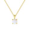 Collar de Ópalo Simple de Plata de Ley 925 Sánscrito Lejano para Mujer ins Europeo y Americano Nicho Estilo Frío Elegante Combinable Cadena Clavicular