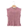Z Estilo Europeu e Americano Transfronteiriço 2026 Nova Moda Elegante Feminino Top Colmeia Sem Mangas Gola Redonda Xadrez Pequeno 8741110