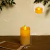 Luz de vela de onda simulada, luz de vela electrónica LED, arreglo de decoración para propuesta y confesión, pequeño adorno de iluminación ambiental