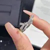 Anillo Destellante de Lazo Tridimensional Full Flash Anillo de Nudo de Cinta Diseño de Nicho para Mujer