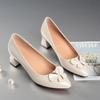 Zapatos de tacón grueso de una sola capa para mujer 2023 nuevos de cuero suave suela blanda zapatos de verano para mujer zapatos para madre de mediana edad zapatos de cuero para mujer primavera y otoño