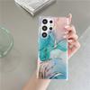 Funda para Samsung S25 Ultra con diseño de mármol bronceado, galvanizada, doble capa, A54, con borde cruzado