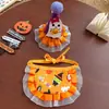 Babero de Halloween para Mascotas, Set de Sombrero Divertido de Cabeza de Calabaza para Gato y Collar, Decoración Fotográfica de Fantasma Osito para Perro