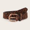 Nuevo Cinturón de Mujer Leopardo de Pelo de Caballo de Imitación Libro Rojo Pequeño Moda Transfronteriza Hebilla de Pin Caliente Directo de Fábrica en stock Cinturón de Mujer